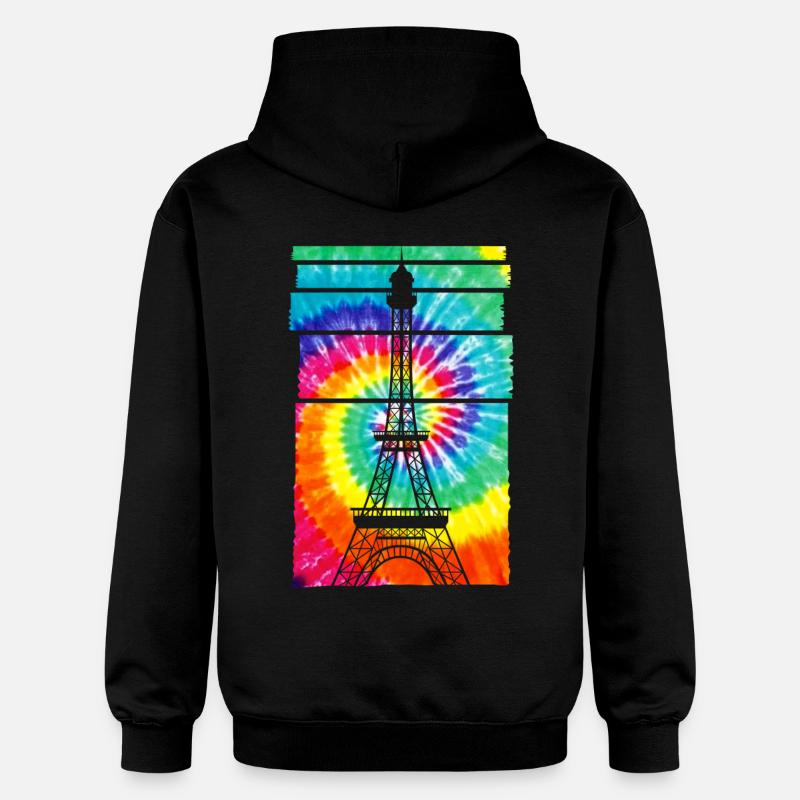 Paris Souvenir Tour Eiffel - Sweat à capuche Softstyle® Gildan Unisexe - noir