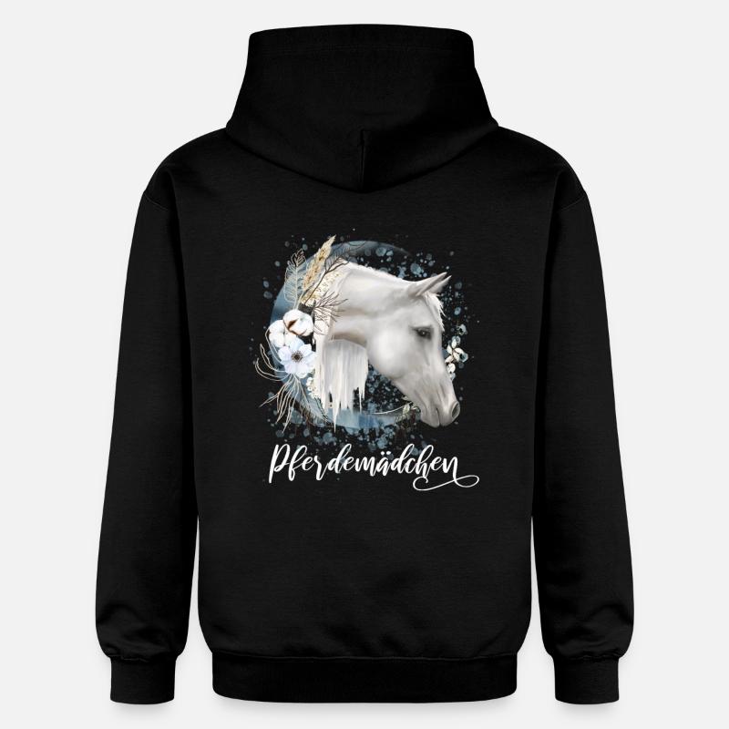 Pferdemädchen Pferde Geschenk Mädchen - Gildan Unisex Softstyle® Midweight Hoodie - Schwarz