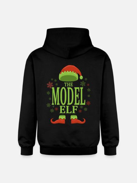 Model Christmas Elf - Gildan Unisex Softstyle® Midweight Hoodie - black