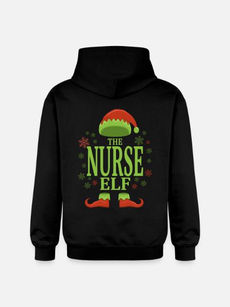 Nurse Christmas Elf - Gildan Unisex Softstyle® Midweight Hoodie - black