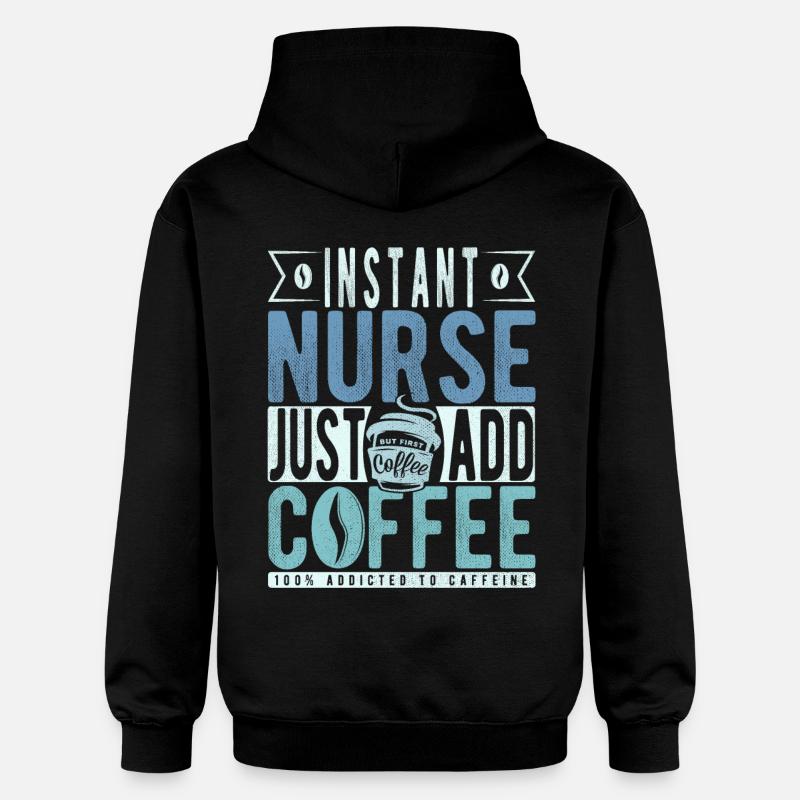Café d’infirmière disant - Sweat à capuche Softstyle® Gildan Unisexe - noir