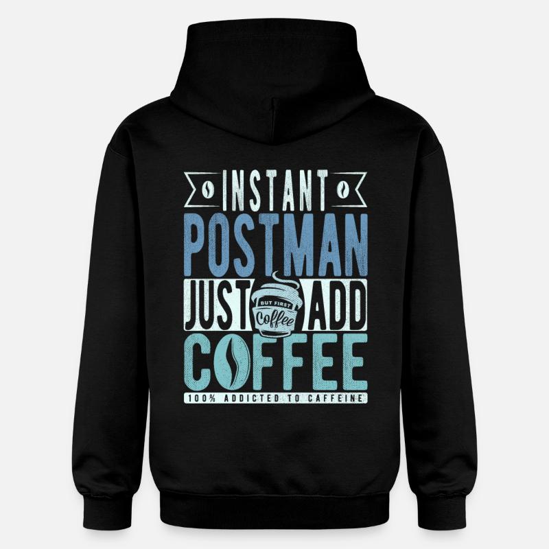 Postman coffee saying - Gildan Unisex Softstyle® Midweight Hoodie - black