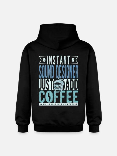 Sounddesigner Kaffee Spruch - Gildan Unisex Softstyle® Midweight Hoodie - Schwarz