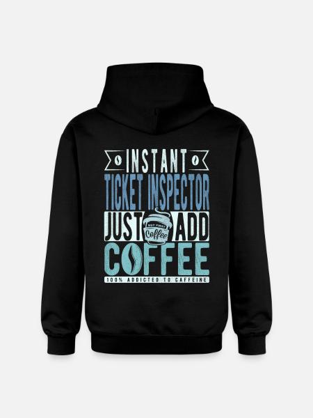 Ticket Inspector Coffee Saying - Gildan Unisex Softstyle® Midweight Hoodie - black