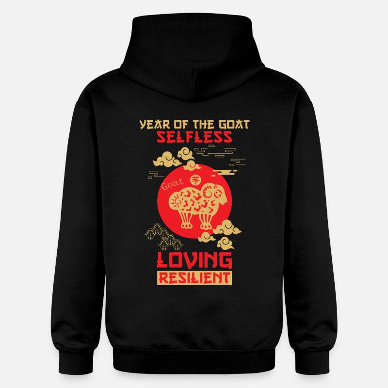 Signe chinois de chèvre - Sweat à capuche Softstyle® Gildan Unisexe - noir