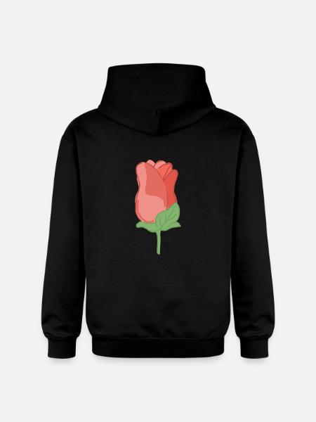 Rose Red Rose Hand-drawn - Gildan Unisex Softstyle® Midweight Hoodie - black