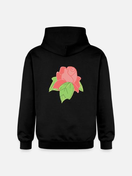 Rose Red Rose Hand-drawn - Gildan Unisex Softstyle® Midweight Hoodie - black