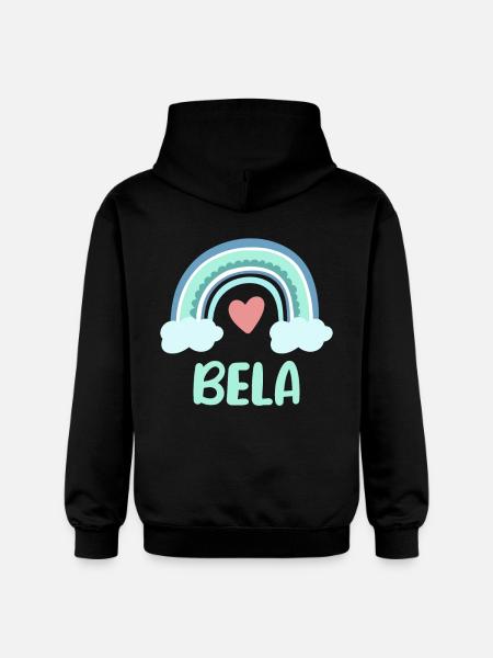 Bela Name Rainbow Baby - Gildan Unisex Softstyle® Midweight Hoodie - black