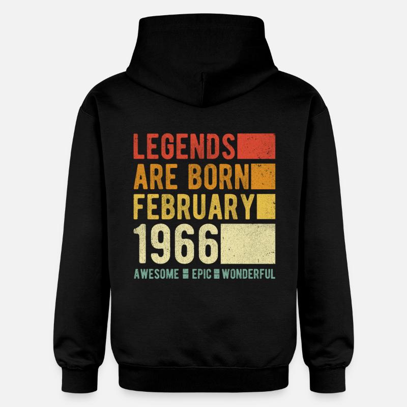 Anniversaire février 1966 - Sweat à capuche Softstyle® Gildan Unisexe - noir