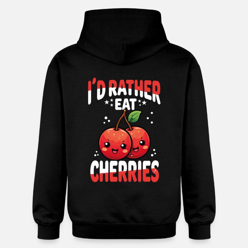 Cerises Kawaii - Sweat à capuche Softstyle® Gildan Unisexe - noir