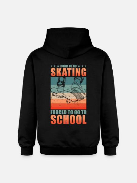 Skateboarder Skater School Saying - Gildan Unisex Softstyle® Midweight Hoodie - black