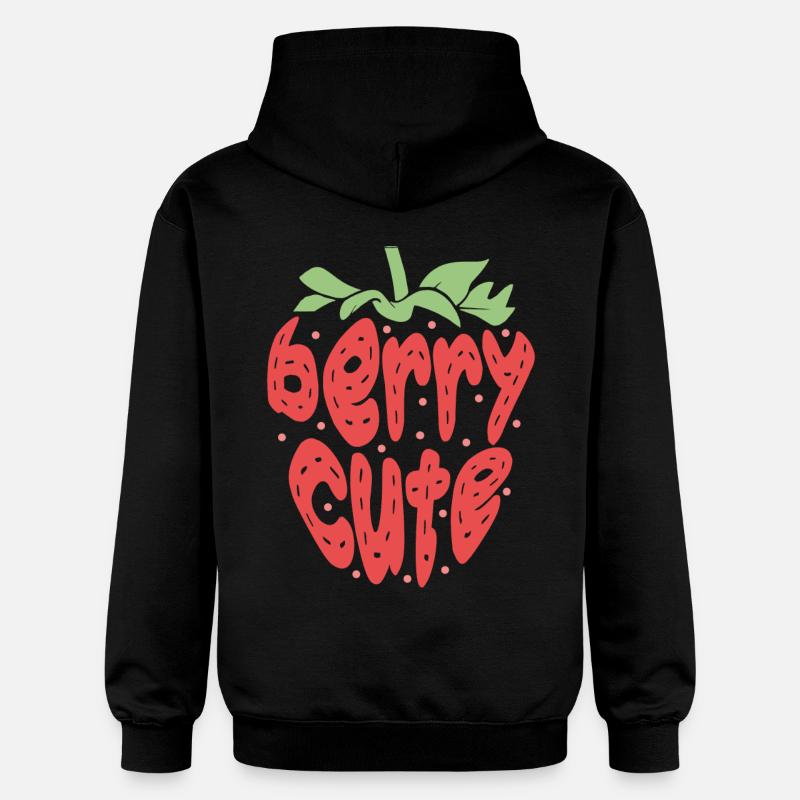 Frucht Fruitarian Erdbeere Beere - Gildan Unisex Softstyle® Midweight Hoodie - Schwarz