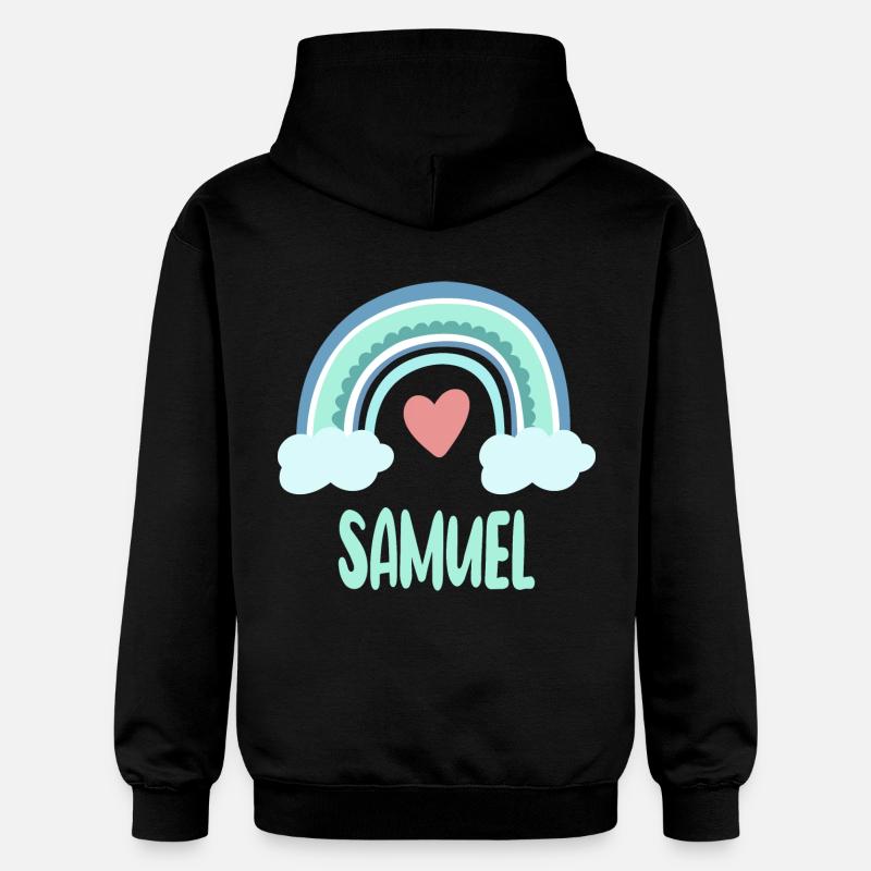 Samuel Nom Rainbow Baby - Sweat à capuche Softstyle® Gildan Unisexe - noir