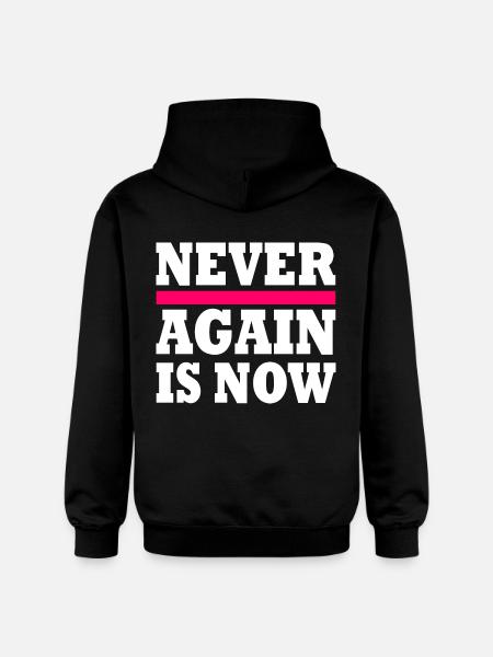 Never again is now - Gildan Unisex Softstyle® Midweight Hoodie - black