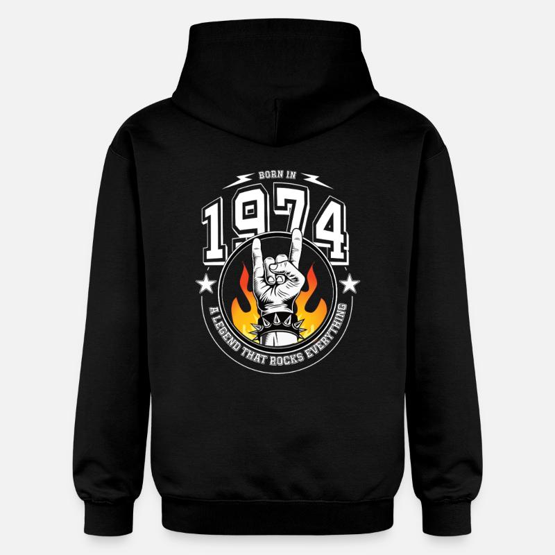 1974 Anniversaire, tout bascule - Sweat à capuche Softstyle® Gildan Unisexe - noir