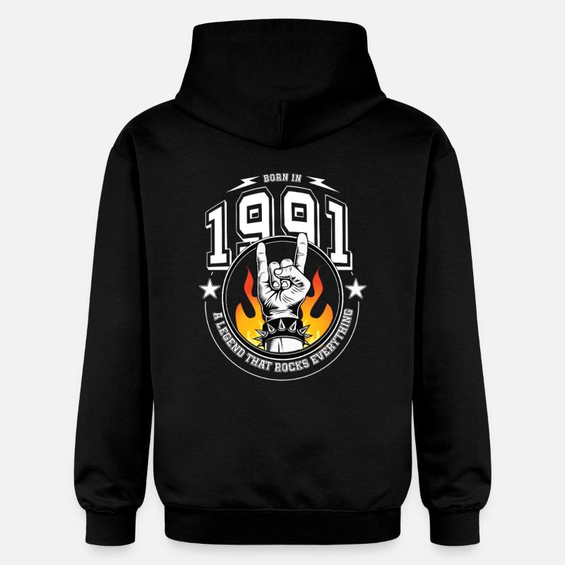 1991 Anniversaire, tout bascule - Sweat à capuche Softstyle® Gildan Unisexe - noir