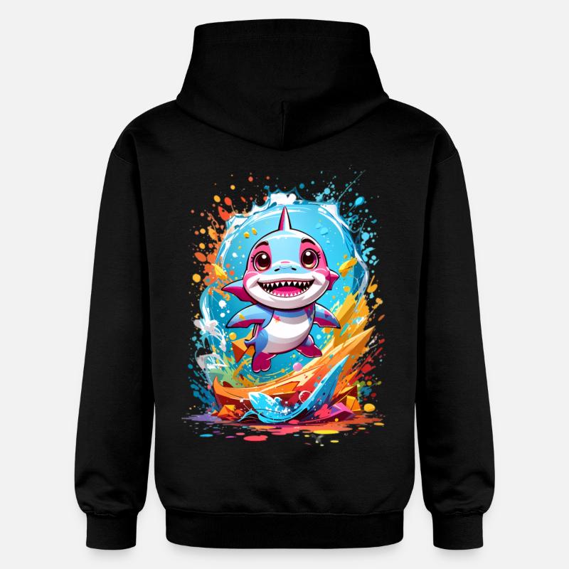 Requin - Sweat à capuche Softstyle® Gildan Unisexe - noir