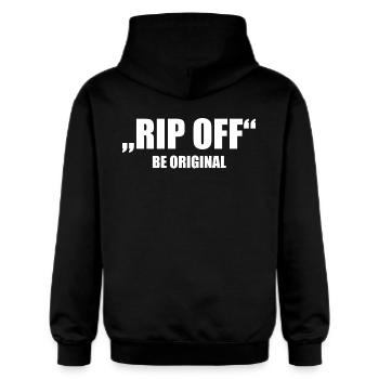 RIP OFF - SEI ORIGINELL - Gildan Unisex Softstyle® Midweight Hoodie - Schwarz - Hinten - Nik (191cm)