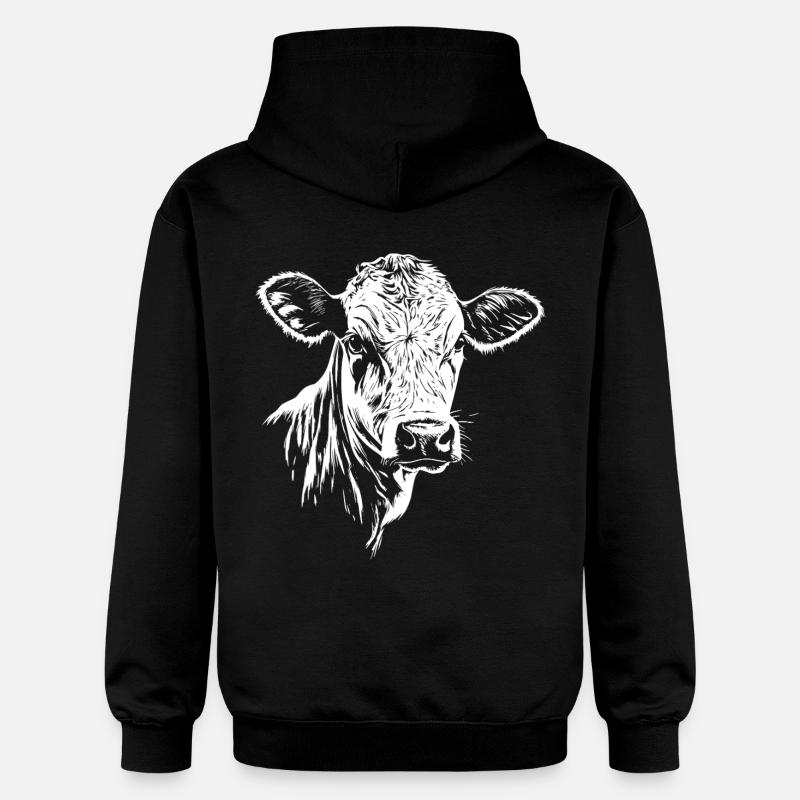 Graphique de la vache - Sweat à capuche Softstyle® Gildan Unisexe - noir