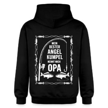 Opa und Enkel Angeln Angelbuddys. Geschenk für Opa - Gildan Unisex Softstyle® Midweight Hoodie - Schwarz - Hinten - Nik (191cm)