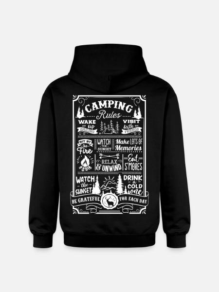 Camping Rules - Gildan Unisex Softstyle® Midweight Hoodie - Schwarz