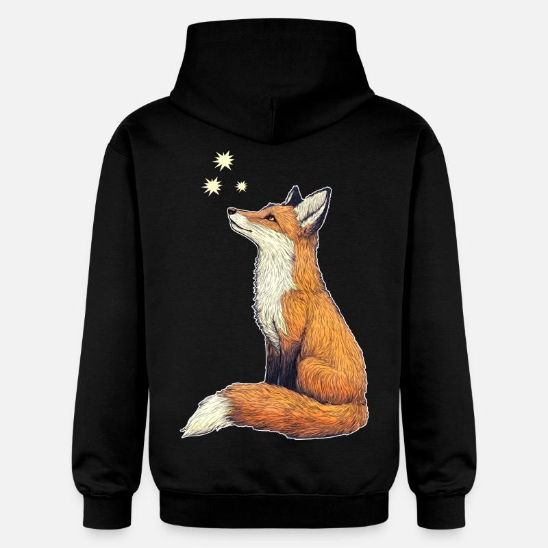 Fuchs mit Sternen - Gildan Unisex Softstyle® Midweight Hoodie - Schwarz