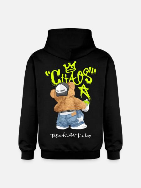 Chaos Bear Graffiti Break All Rules - Gildan Unisex Softstyle® Midweight Hoodie - black