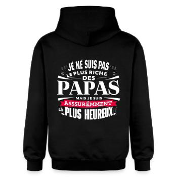 PAPAS LE PLUS RICHE - Sweat à capuche Softstyle® Gildan Unisexe - noir - Dos - Nik (191cm)