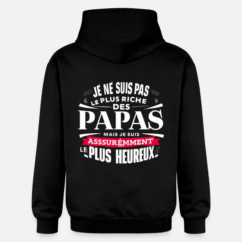 PAPAS LE PLUS RICHE - Sweat à capuche Softstyle® Gildan Unisexe - noir
