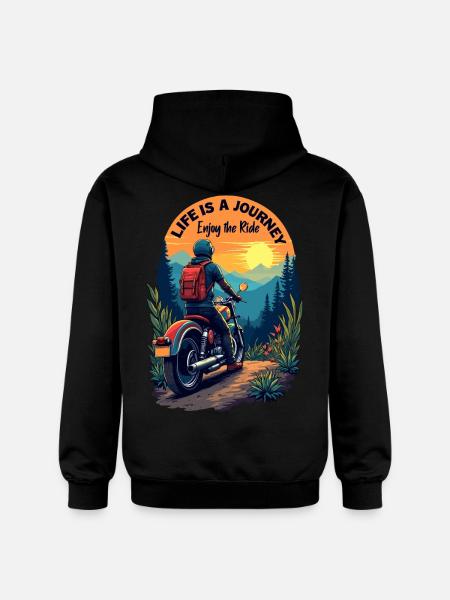 Enjoy The Ride - Gildan Unisex Softstyle® Midweight Hoodie - black