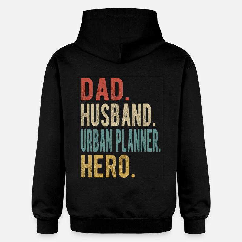 Stadtplaner Papa Ehemann Held - Gildan Unisex Softstyle® Midweight Hoodie - Schwarz