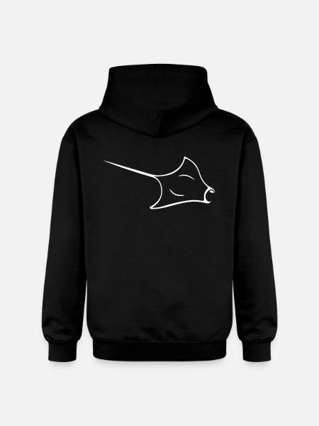 Manta rays in elegant flight - Gildan Unisex Softstyle® Midweight Hoodie - black