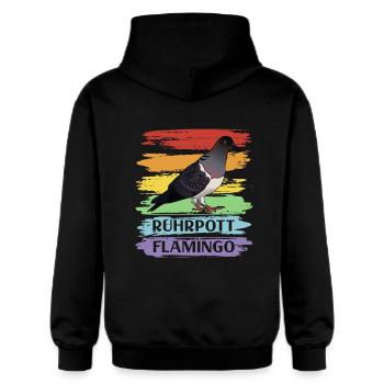 Ruhrpott Flamingo - Gildan Unisex Softstyle® Midweight Hoodie - black - Back - Nik (191cm)