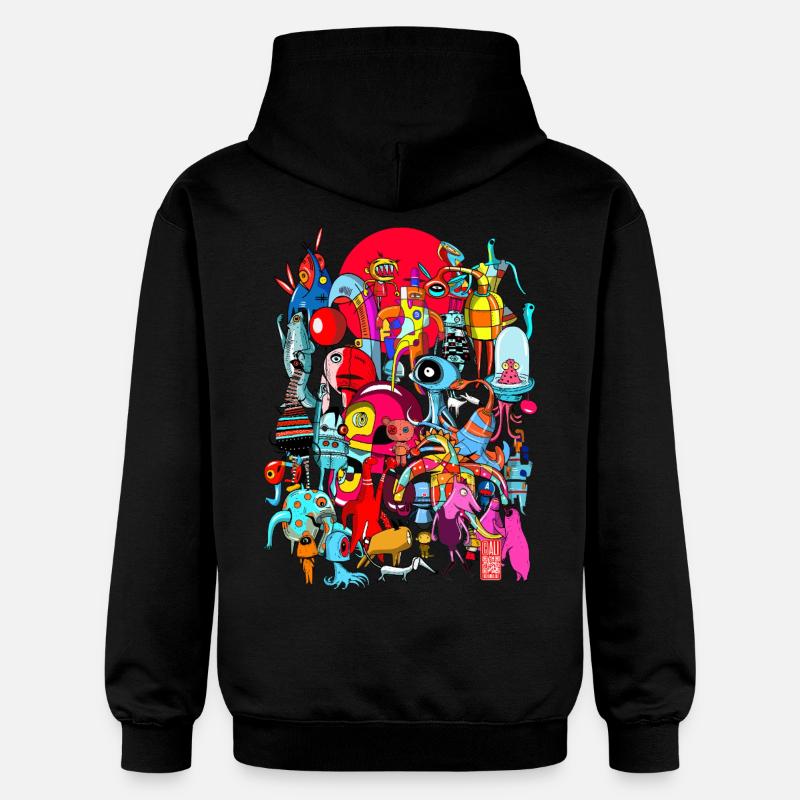 friendly Monster Pullover Sweat à capuche - Sweat à capuche Softstyle® Gildan Unisexe - noir