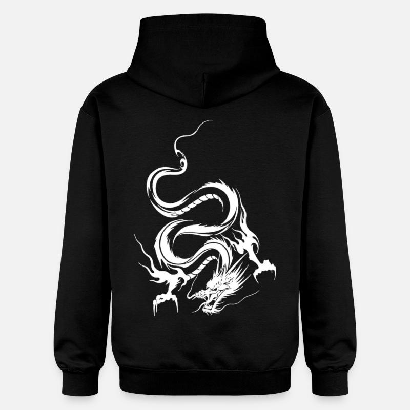dragon_blanc - Sweat à capuche Softstyle® Gildan Unisexe - noir