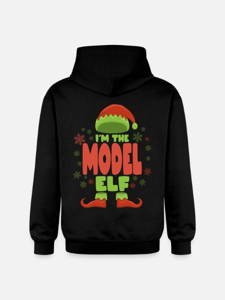 Model Christmas Elf - Gildan Unisex Softstyle® Midweight Hoodie - black