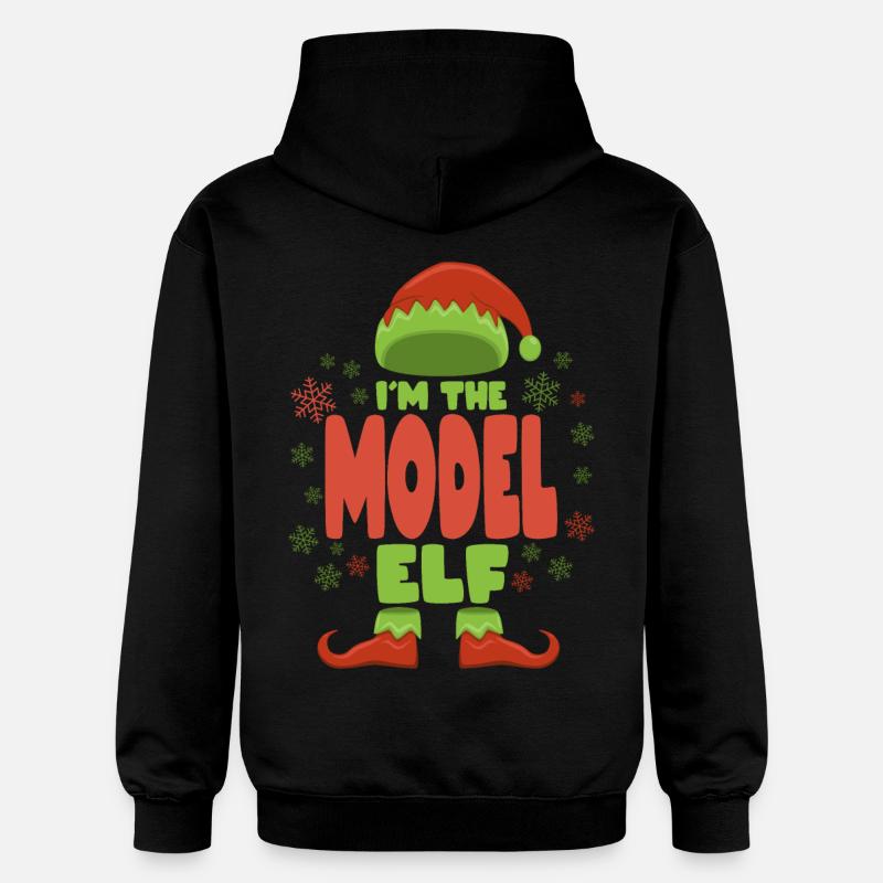 Modèle de lutin de Noël - Sweat à capuche Softstyle® Gildan Unisexe - noir