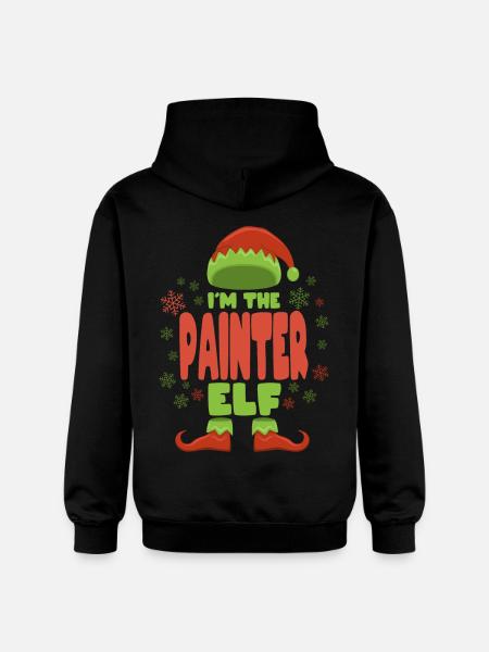 Painter Christmas Elf - Gildan Unisex Softstyle® Midweight Hoodie - black