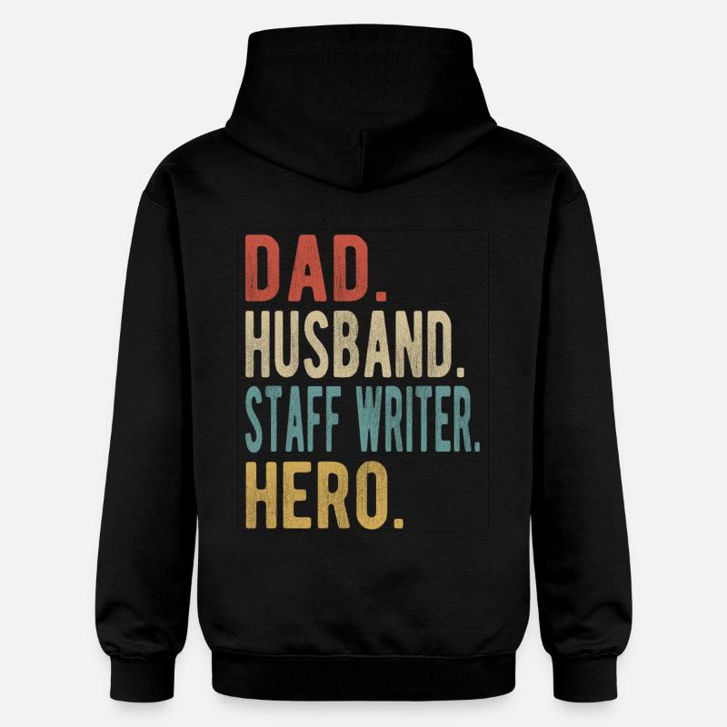 Employé Auteur Papa Husband Hero - Sweat à capuche Softstyle® Gildan Unisexe - noir