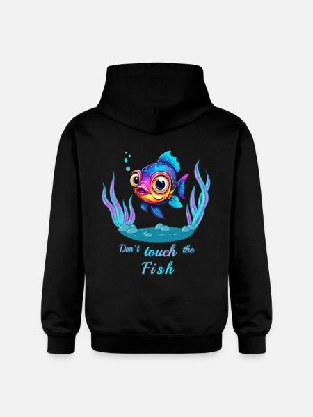 Don't touch the fish! - Gildan Unisex Softstyle® Midweight Hoodie - black