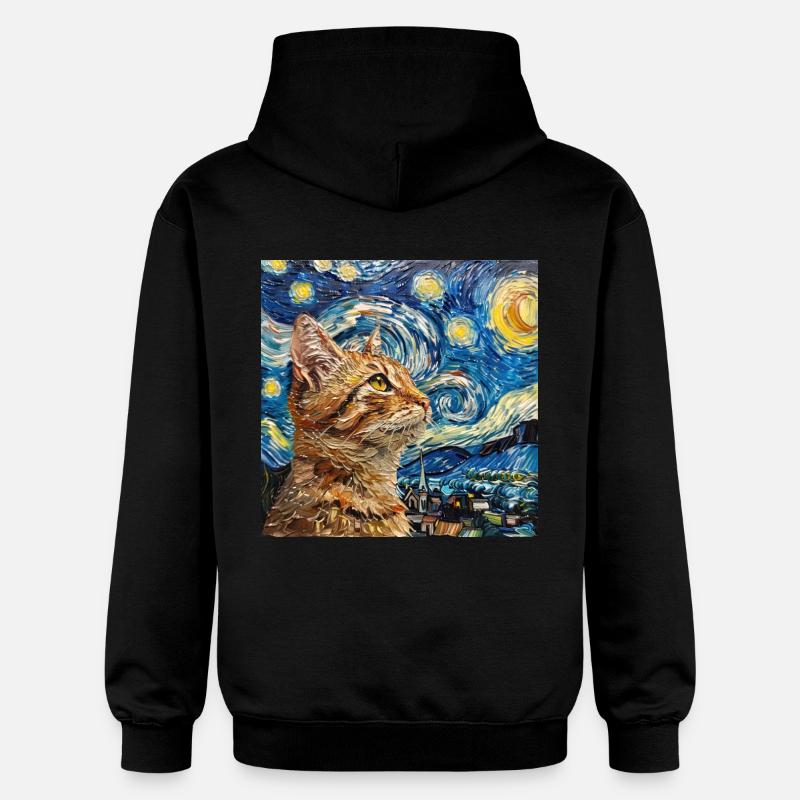 Chat, Motif De Chat - Sweat à capuche Softstyle® Gildan Unisexe - noir