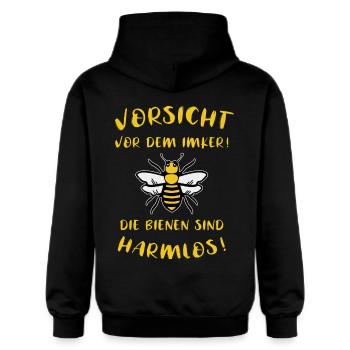 Hobbyimker Lustiger Spruch Bienen Imker Geschenk - Gildan Unisex Softstyle® Midweight Hoodie - Schwarz - Hinten - Nik (191cm)