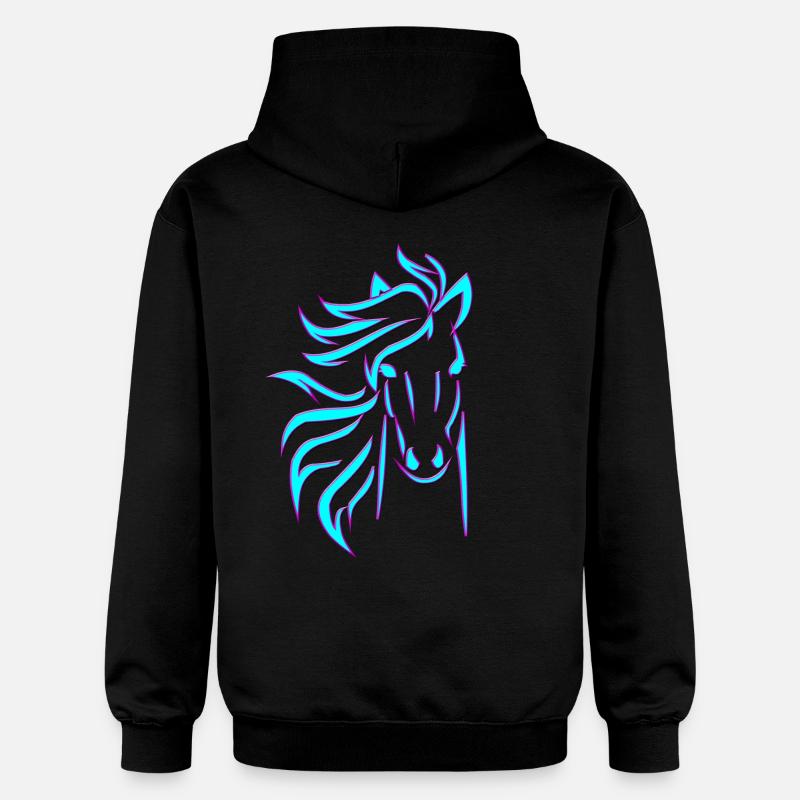 Cheval bleu - Sweat à capuche Softstyle® Gildan Unisexe - noir