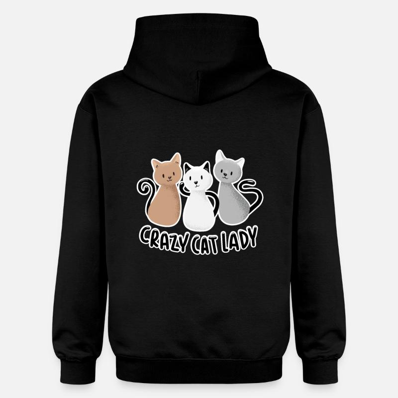 Crazy Cat Lady - Sweat à capuche Softstyle® Gildan Unisexe - noir