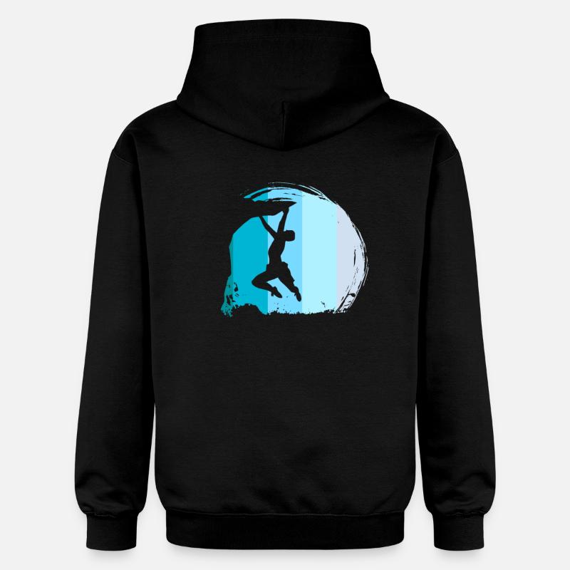 Klettern Kletterer Boulderer Retro - Gildan Unisex Softstyle® Midweight Hoodie - Schwarz