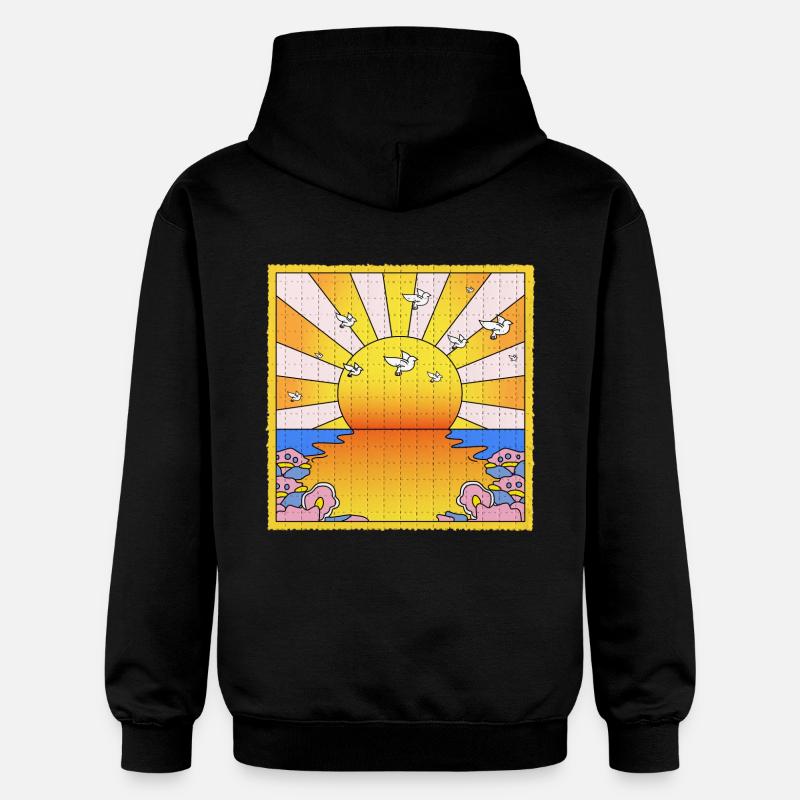 Feuille de Buvard LSD California Orange Sunshine - Sweat à capuche Softstyle® Gildan Unisexe - noir