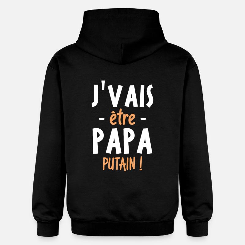 J'vais être papa putain ! - Sweat à capuche Softstyle® Gildan Unisexe - noir
