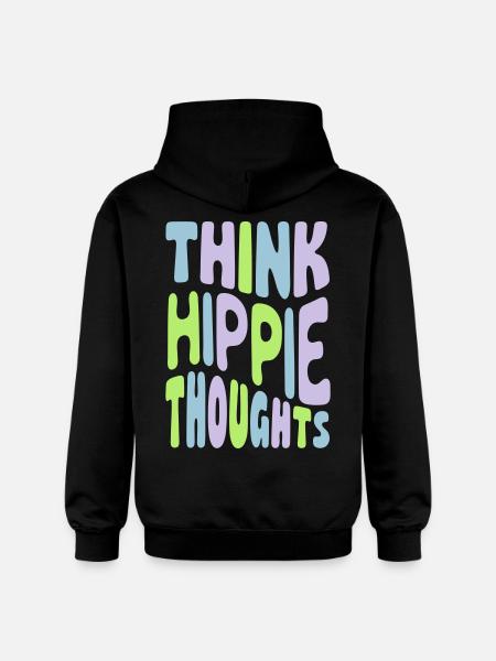 Think Hippie Thoughts - Gildan Unisex Softstyle® Midweight Hoodie - black