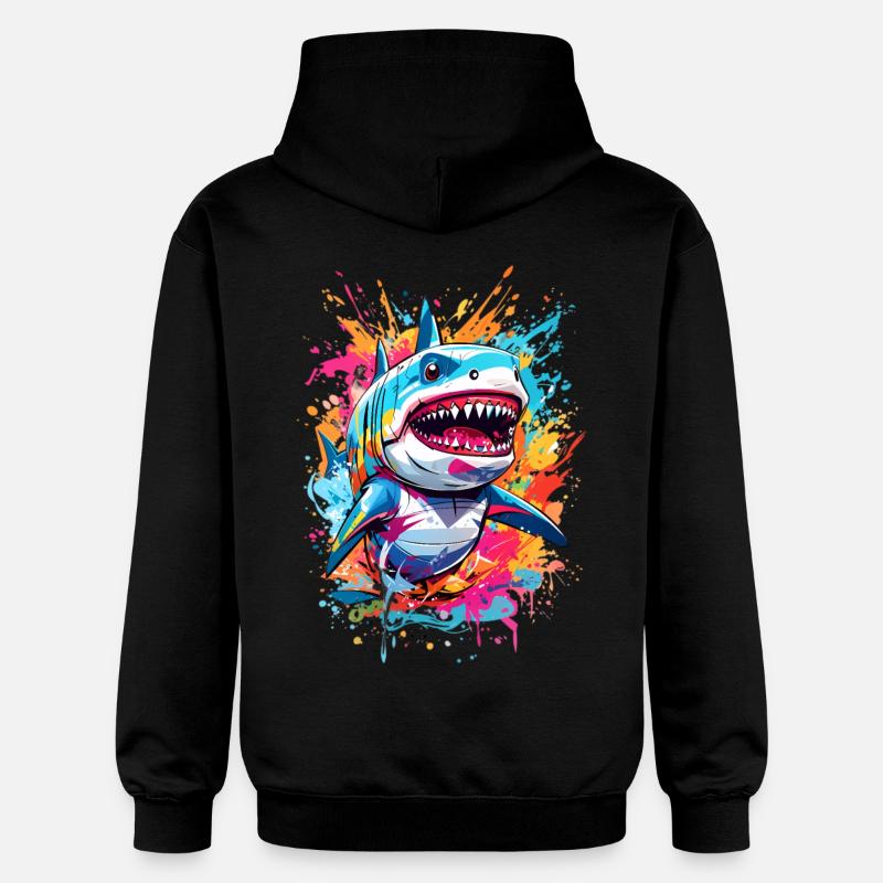 Requin - Sweat à capuche Softstyle® Gildan Unisexe - noir