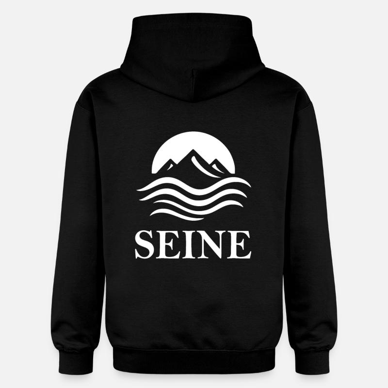 Seine – Design fluvial élégant - Sweat à capuche Softstyle® Gildan Unisexe - noir
